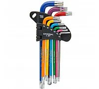 Set of L-shaped keys TORX T10-T50 ( 9 pcs ) colored Cr-V Mundial Italy (0367.090)