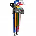 Set of L-shaped hex keys Extra Long 1.5-10mm ( 9pcs ) colored Cr-V Mundial (0353.090) - 1