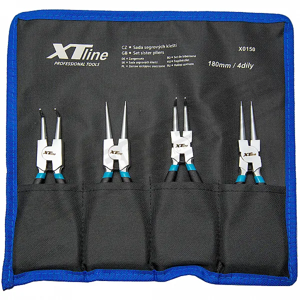 Retaining ring puller set 4 pcs., 180 mm, in case, XTLine (X0150) - 1