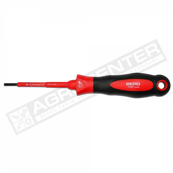 Dielectric screwdriver "-"  Cr-Mo, SL5,5*125mm "Fest", Berg (46-338) - 1