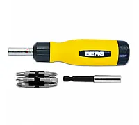 Ratchet screwdriver + 12 bits, Cr-V Berg (47-435)