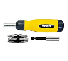 Ratchet screwdriver + 12 bits, Cr-V Berg (47-435)