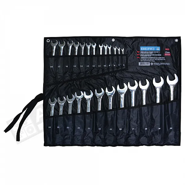 48-974 Set of socket wrenches in a fabric case, Cr--V. 25 pieces (6-32mm) VST - 1