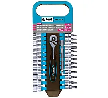Socket set with a ratchet 1/4" (4-14mm), Cr-V, 28 pcs BERG (52-105)