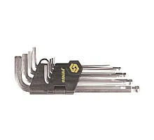Set of L-shaped hex keys 1/16"-3/8" 9pcs CrV ball (4022551)