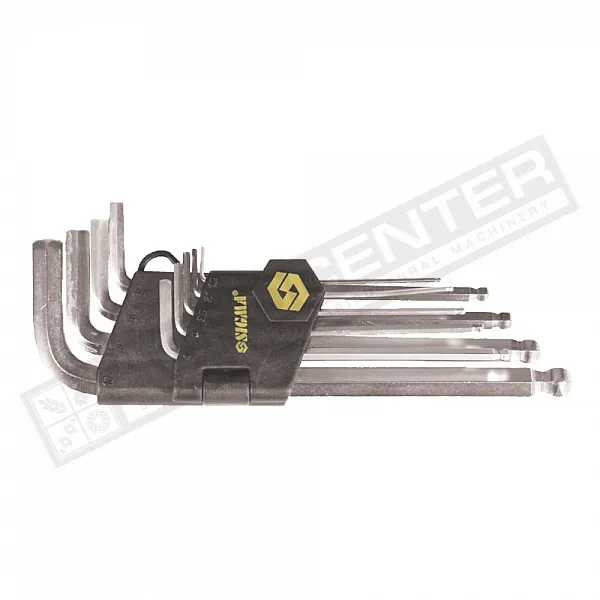 Набір Г-подібних ключів шестигранних з кулькою 1/16"-3/8" 9шт CrV  (4022551) - 1