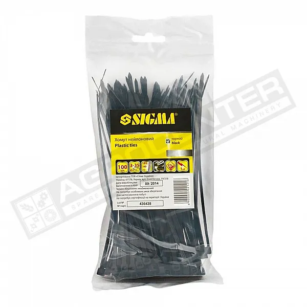 Nylon clamps 3.6*250mm (100pcs) black Sigma - 1