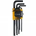 Set of inch hex key 1/16 - 3/8" (9pcs) elongated, with a ball, Beargrip - 1
