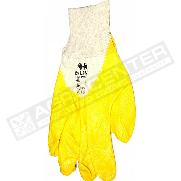 Knitted gloves with nitrile coating, partial coverage, yellow, size 10 (4523) - 1