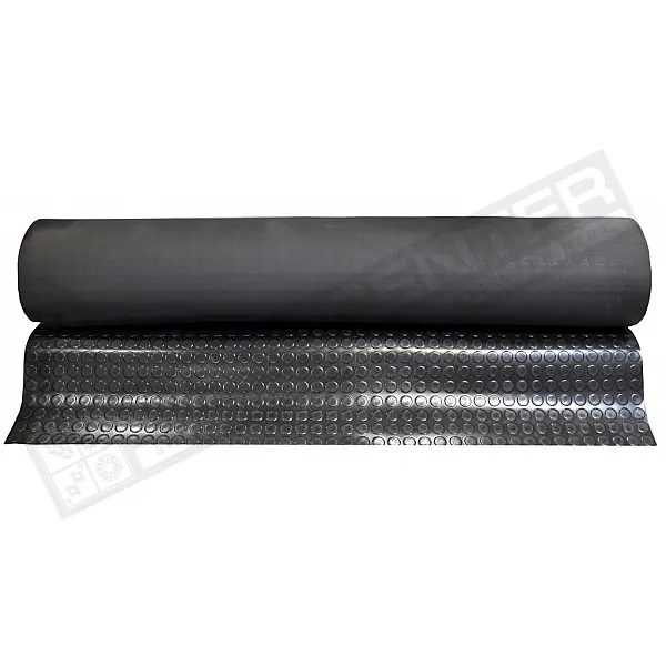 3*1200*10000 Ribbed rubber mat, black S-8 SBR-NR ( 350208 ) GUFERO - 1