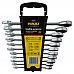 Set of open-end wrenches with ratchet 11pcs (8-17, 19mm) CR-V satine Sigma (6010531) - 1