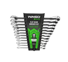 Set of combination wrenches WINSO PRO with ratchet CR-V, 12 pcs (7-19mm) 900212