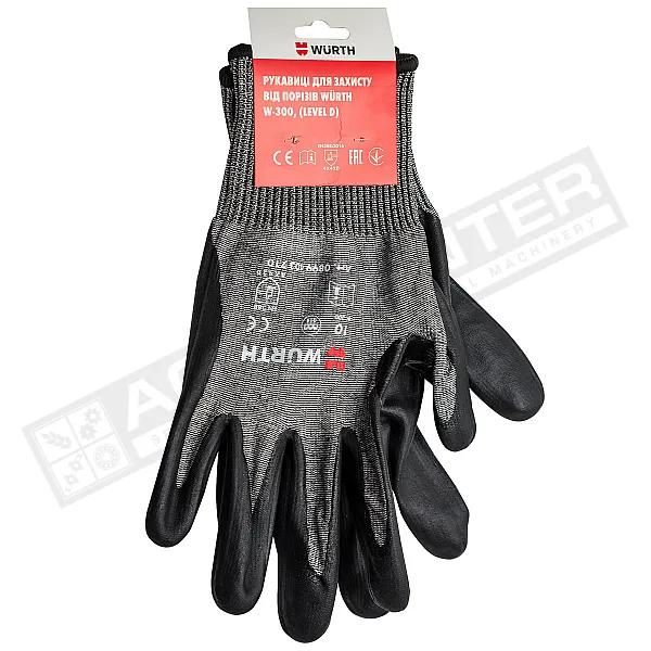Cut protection gloves W-300, LEVEL D, nitrile coating, steam, p.10 WURTH (0899403710) - 1