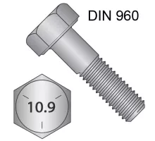 M10*1,25*100 Болт DIN960 10.9 БП ЧР