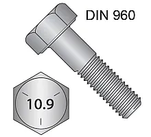 M10*1,25*100 Болт DIN960 10.9 БП ЧР