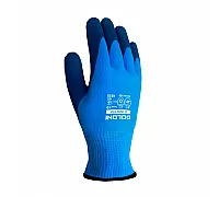 Gloves insulated Doloni D-WINTER knitted, blue, with latex coating full coverage (4515)