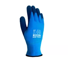 Gloves insulated Doloni D-WINTER knitted, blue, with latex coating full coverage (4515)