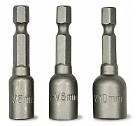 Screwdriver bit set, Cr-V, magnetic, 48mm (M6, M8, M10) Technics (47-307)