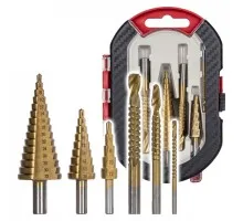 Straight and step drill bit set, 6 pcs. (AKC8143)