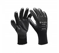 Рукавиці захисні Black PU, поліестер, покриття поліуретан, пара р.10 RED LINE WURTH (0899402410)
