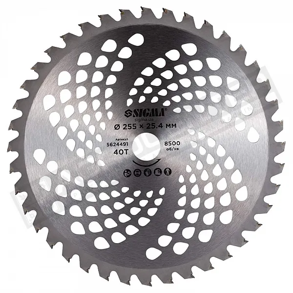 Disc for trimmer with carbide solder d255*25 4mm 40T Sigma (5624491) - 1