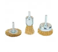 Set of wire brushes 3pcs D25; 50; 50mm shank D6mm (brass) Sigma (9010011)
