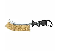 Wire brush with plastic handle 250mm (brass-plated)