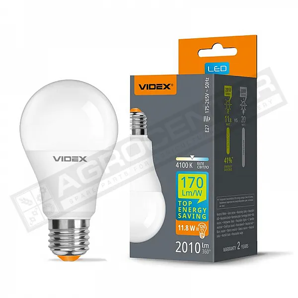 LED лампа VIDEX A60h 11.8W E27 4100K - 1