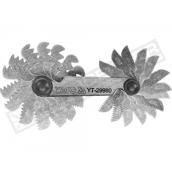 Metric thread gauge 60° 24 templates 0.25-6.0 mm YATO (YT-29980) - 1