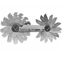 Різьбомір метричний 60° 24 шаблони 0,25-6,0 мм YATO (YT-29980)