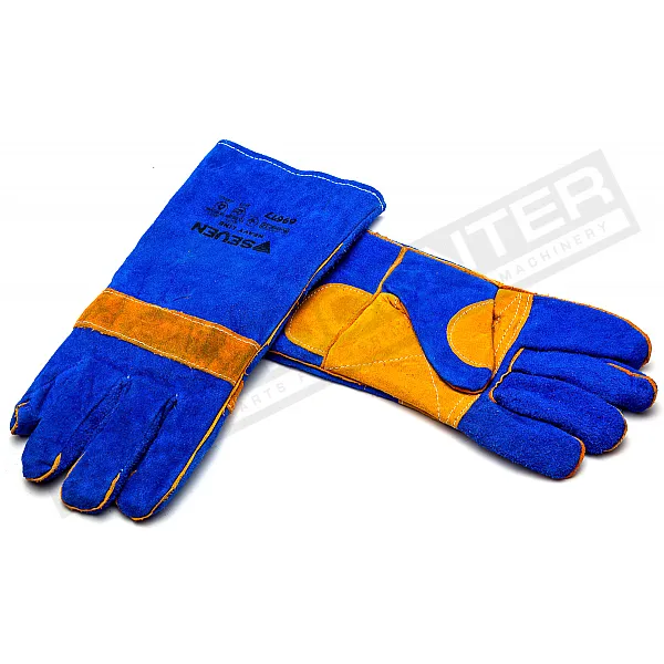 KEVLAR "b" long lined blue glove with yellow nodule, size 12 (69677) - 1