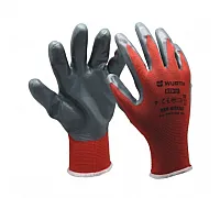 Protective gloves RED NITRILE, polyester, nitrile coating, pair of 11 RED LINE WURTH (0899403111)