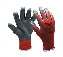 Рукавиці захисні RED NITRILE, поліестер, покриття нітрил, пара р.11 RED LINE WURTH (0899403111)