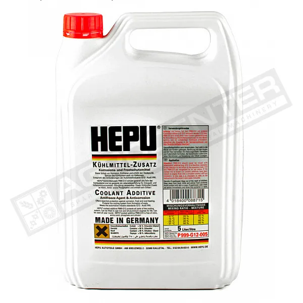 P999-G12-005 Концентрат охолоджуючої рідини - антифриз HEPU, 5л (червоний) - 1
