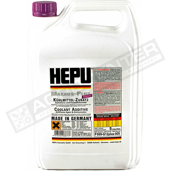 P999-G12plus-005 Концентрат охолоджуючої рідини - антифриз HEPU, 5л (фіолетовий) - 1