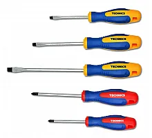 Set of screwdrivers,  Cr-V, 5pcs (3SL, 2PH),  Master Technics (47-523)