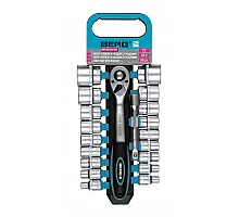 Socket set with a ratchet 1/2" (8-32mm), Cr-V, 20pcs BERG (52-107)