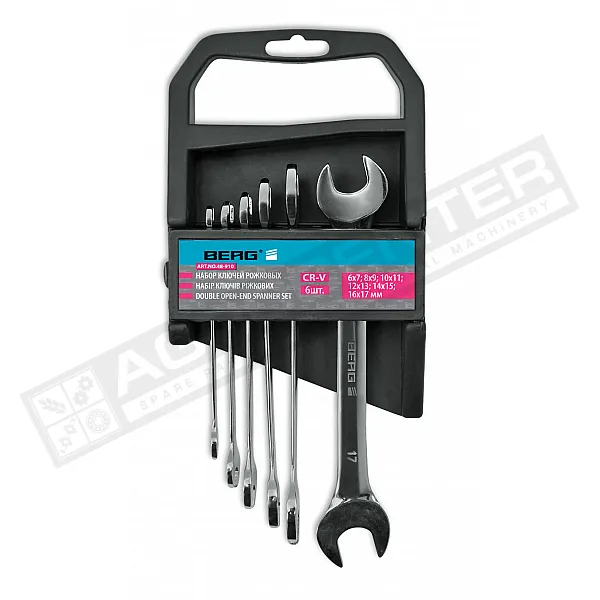 Wrench set Cr-V 6pcs (6-17mm) BERG (48-910) - 1