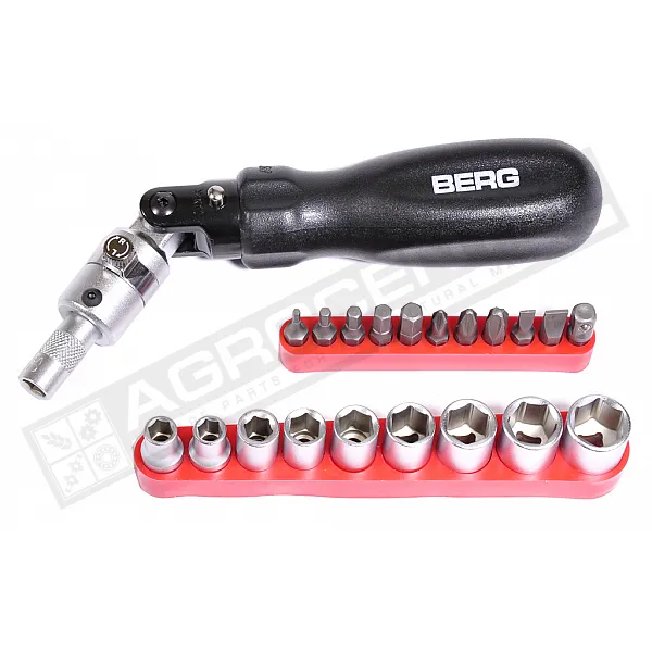 Screwdriver with ratchet 20 bits, Cr-V. Berg (47-465) - 1
